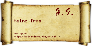 Heinz Irma névjegykártya