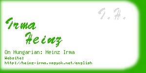 irma heinz business card